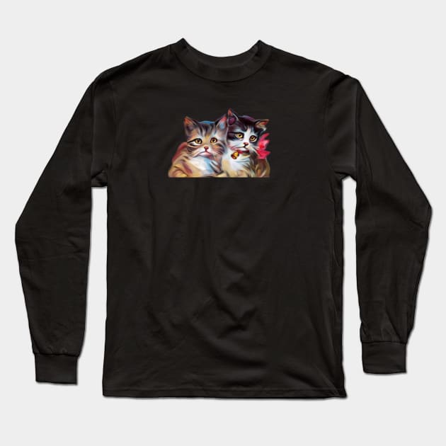 Two lovely cats Long Sleeve T-Shirt by Dope_Design